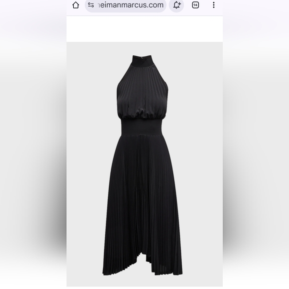 A.L.C. Black Pleated Halter Dress, Size 8 - Picture 12 of 13